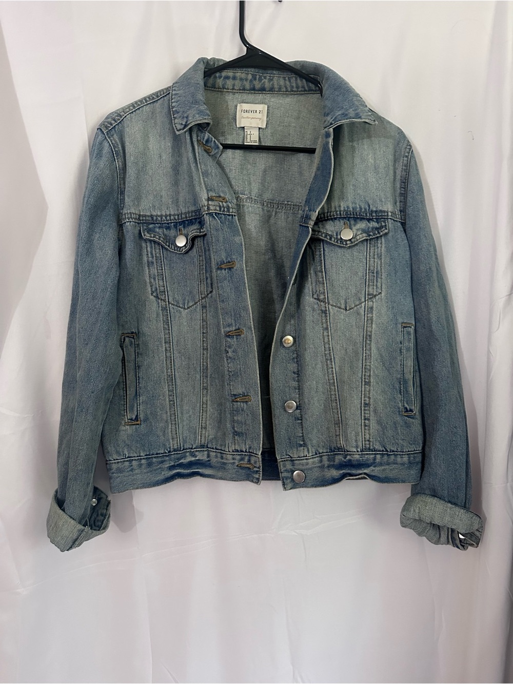 Forever 21 Washed Light Blue Denim Jacket